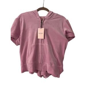 Juicy Couture Velour Dewberry Tracksuit Jacket and Shorts Set Large NWT Pink